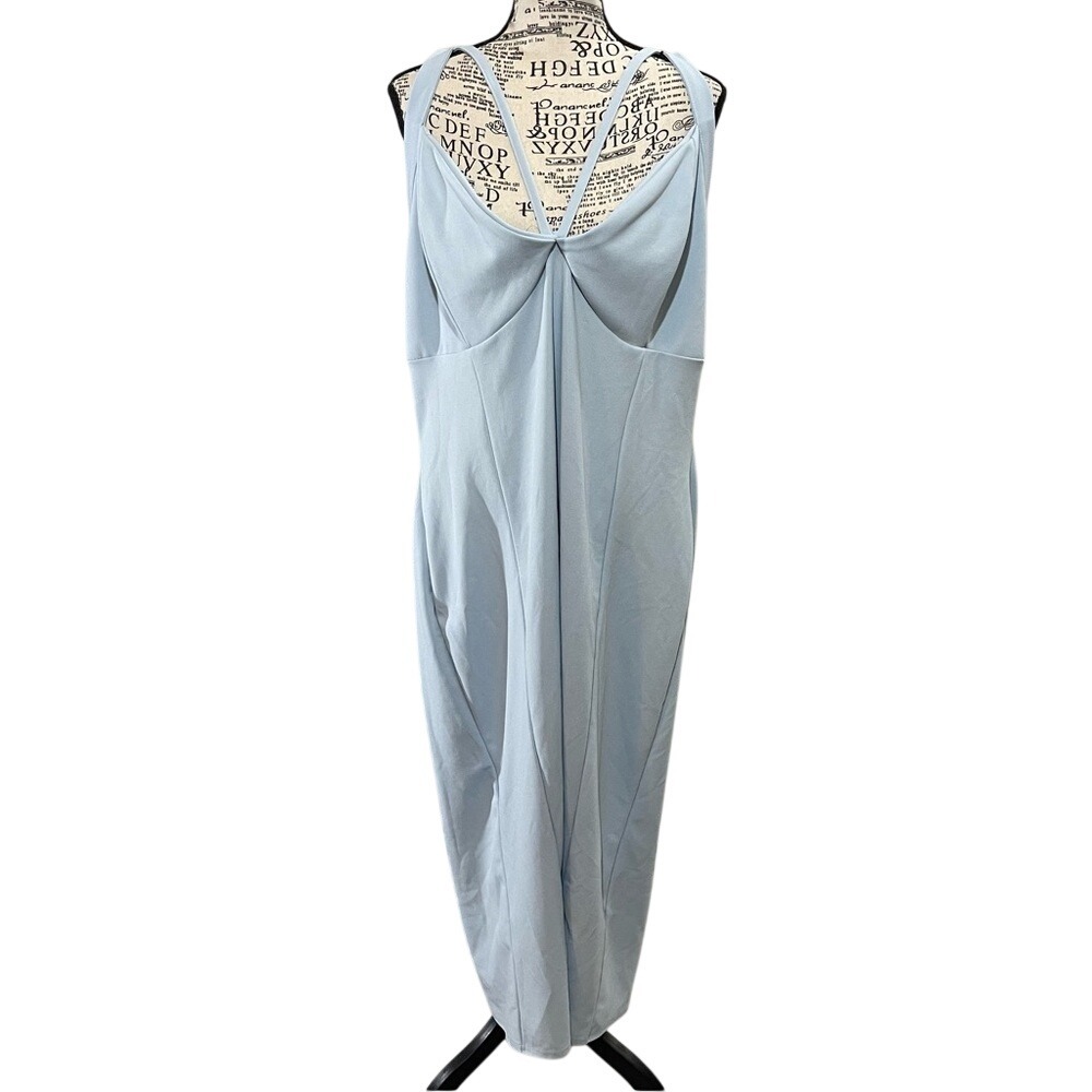 Elegant Light Blue Women's Midi‎ dress